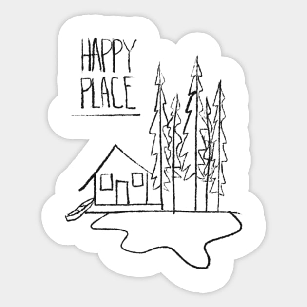 Happy Place: Lake Cabin Sticker by sunshineandcompany